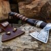 Handmade Viking Warriors Battle Custom Axe Gift Hand Forged Steel VIKING AXE with Engraved Wood Handle Rope Wrap Birthday Anniversary Boyfriend Gift - Image 4