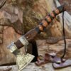 Handmade Viking Warriors Battle Custom Axe Gift Hand Forged Steel VIKING AXE with Engraved Wood Handle Rope Wrap Birthday Anniversary Boyfriend Gift