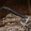 Black Raven crow axe handmade engraved ,Norse Mythology Axe Hatchet, Firewood Chopping unique Axe, Camping Axe, Handforged Axe, - Image 2