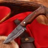 Handmade Carbon Steel Skinner Knife San-Mai Pattern For camping & Outdoor With Leather Sheath (Copy)