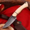 Handmade Carbon Steel Skinner Knife For camping & Outdoor With Leather Sheath