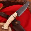 Handmade Carbon Steel Skinner Knife For camping & Outdoor With Leather Sheath - Image 3
