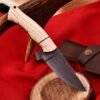 Handmade Carbon Steel Skinner Knife For camping & Outdoor With Leather Sheath - Image 4