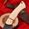 Handmade Carbon Steel Skinner Knife For camping & Outdoor With Leather Sheath - Image 5